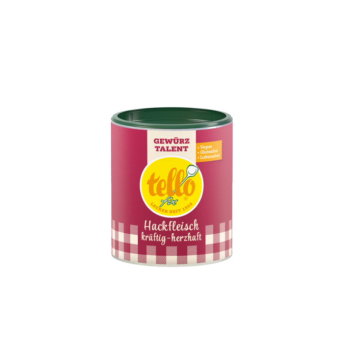 Abbildung der Dose tellofix Gewürz Talent Hackfleisch
