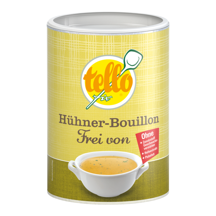 Abbildung der Dose tellofix Hühner-Bouillon Frei von