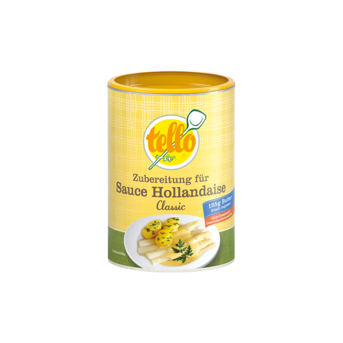 Abbildung der Dose tellofix Zubereitung für Sauce Hollandaise Classic 