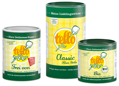 tellofix Frei von, Classic und Bio