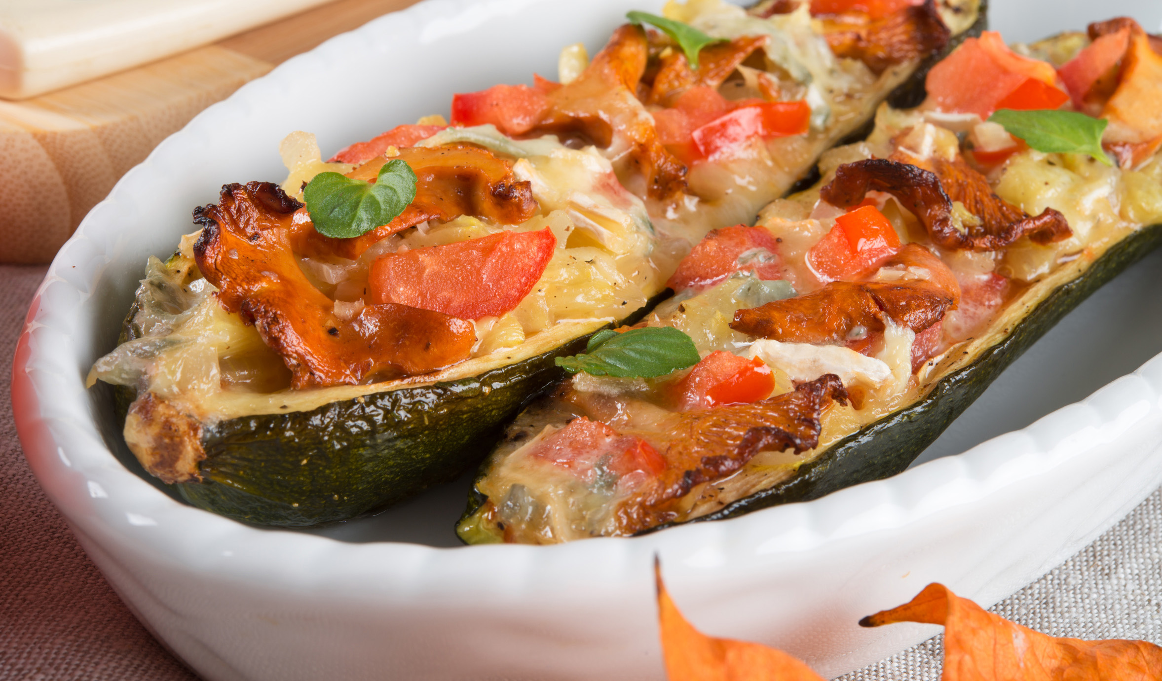 Überbackene Zucchini-Kähne