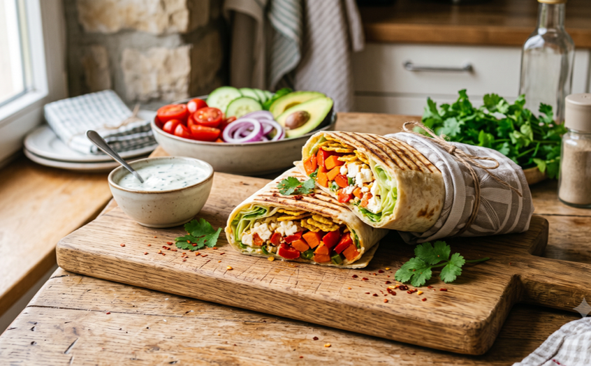Crunchy Gemüse-Wrap mit Feta